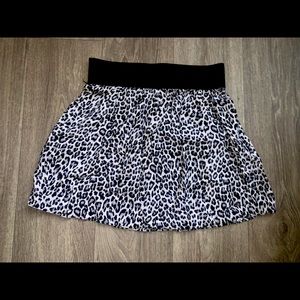 White Cheetah Print Skirt